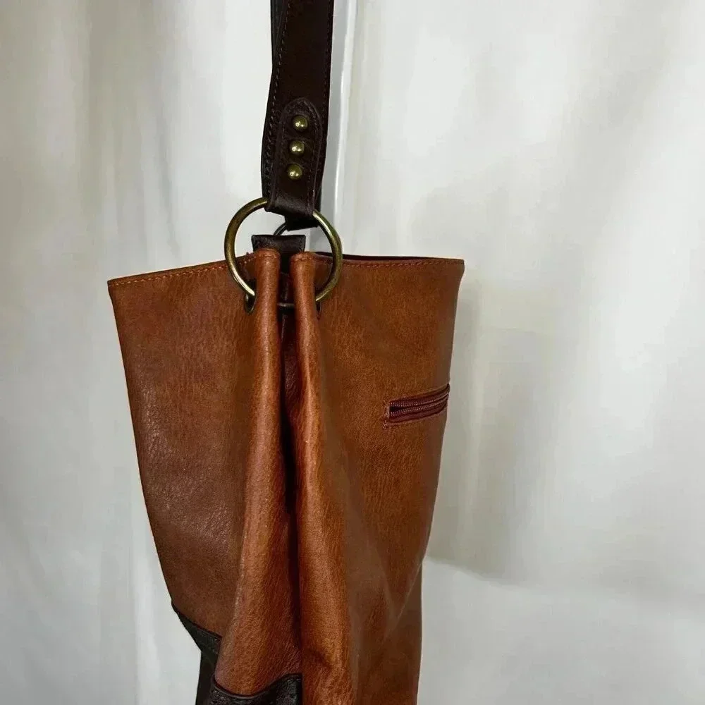 Montana West Two Tone Brown Shoulder Bag Handbag